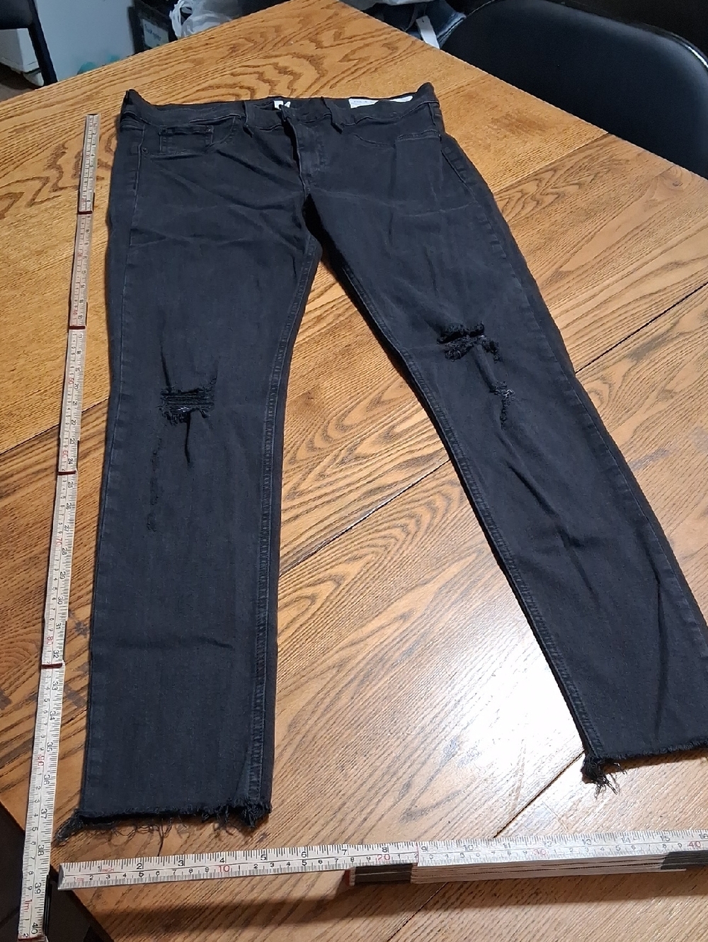 RAG & BONE Jeans Womens 32 BLACK FADED Preowned  LEGGINGS Denim Pants Used